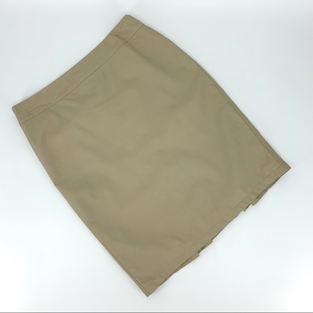 Ness Beige Vegan Leather Lined Pencil Skirt